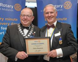 Rtn Chris Shannon received an Avenue of Service Award for his service to our club. He was presented with a certificate by District Governor  Chris knight.